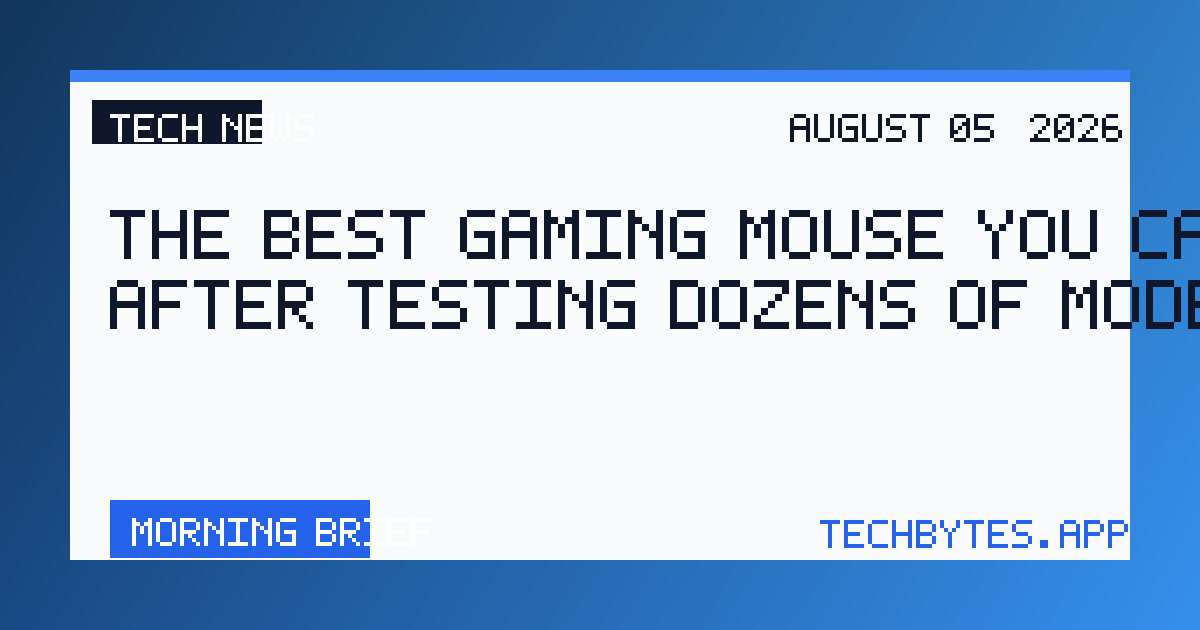 The Best Gaming Mouse You Can Buy After Testing Dozens of Models