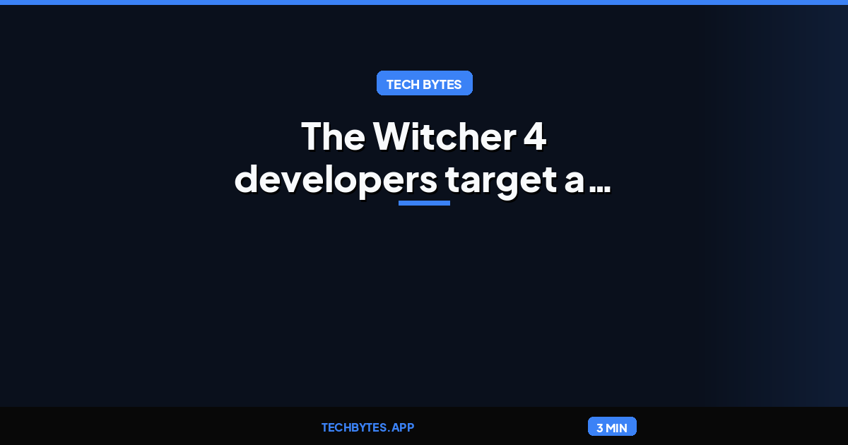The Witcher 4 developers target a 2028 release