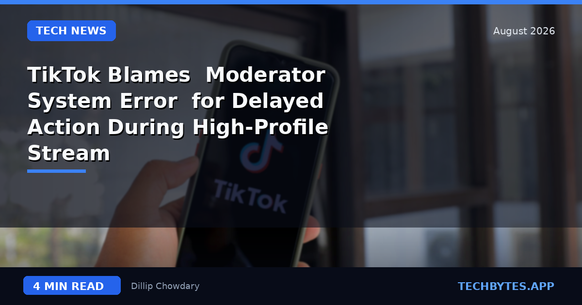 TikTok Blames 'Moderator System Error' for Delayed Action During High-Profile Stream