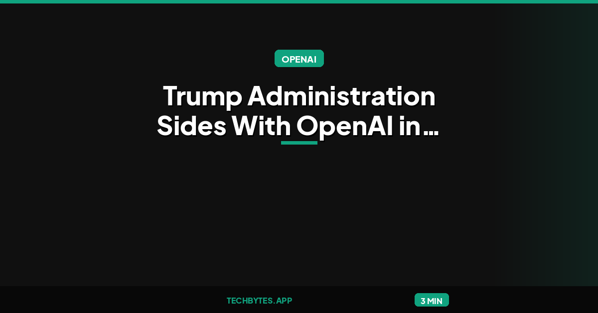 Trump Administration Sides With OpenAI in New York Times Copyright