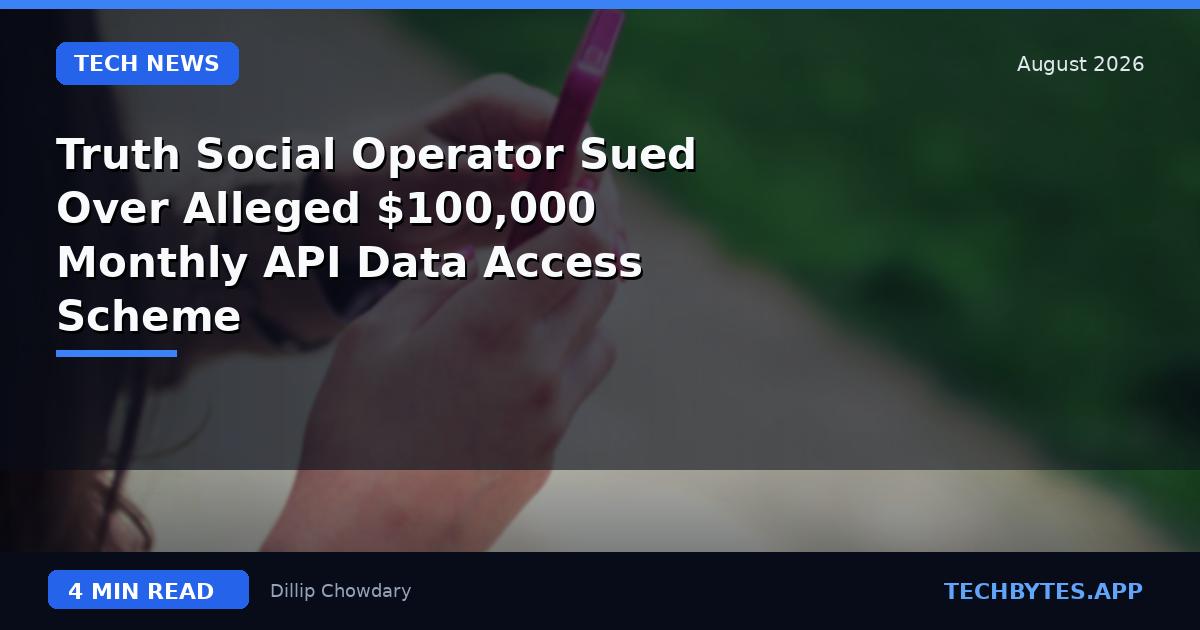 Truth Social Operator Sued Over Alleged $100,000 Monthly API Data Access Scheme