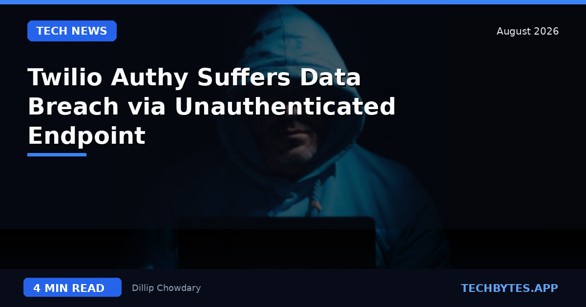 Twilio Authy Suffers Data Breach via Unauthenticated Endpoint