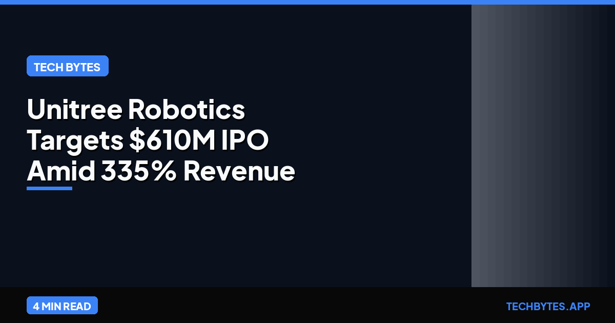 Unitree Robotics Targets $610M IPO Amid 335% Revenue Surge