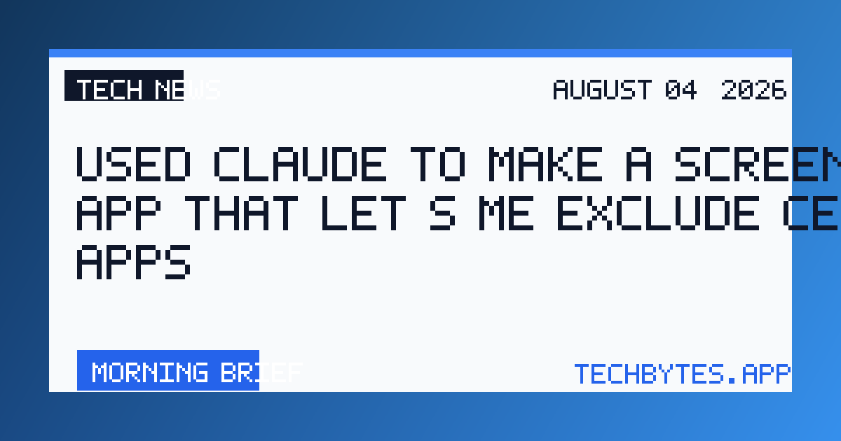 Used Claude to make a screen time app that let's me exclude certain apps