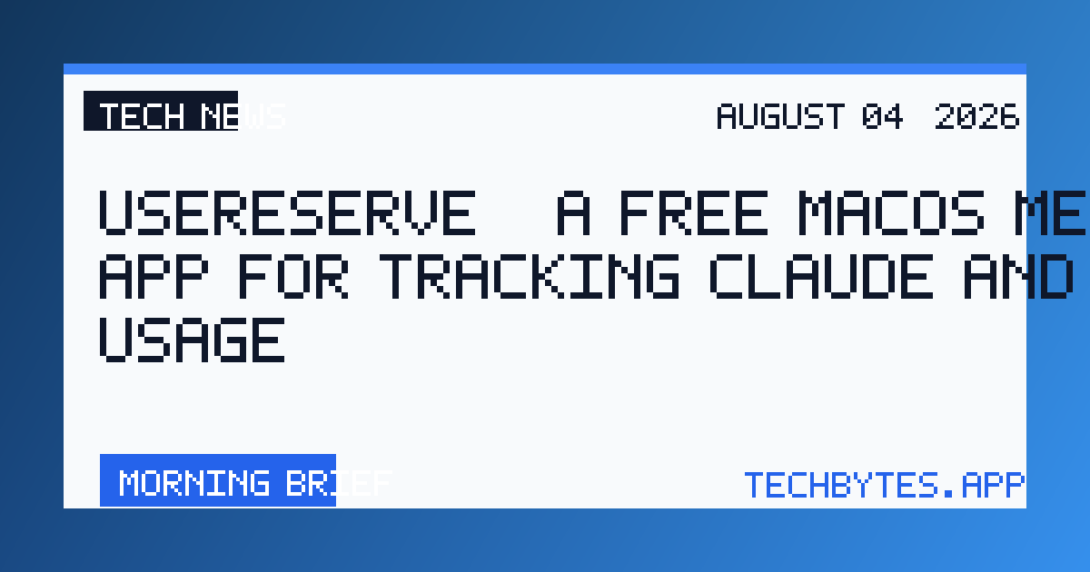 UseReserve – a free macOS menu bar app for tracking Claude and Codex usage