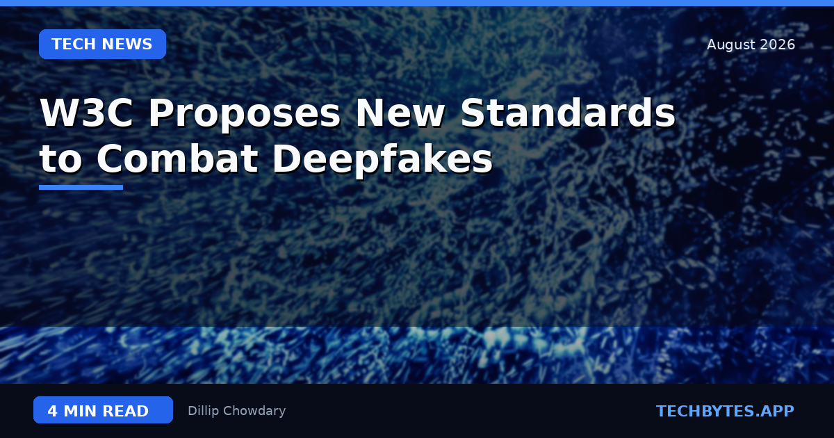 W3C Proposes New Standards to Combat Deepfakes