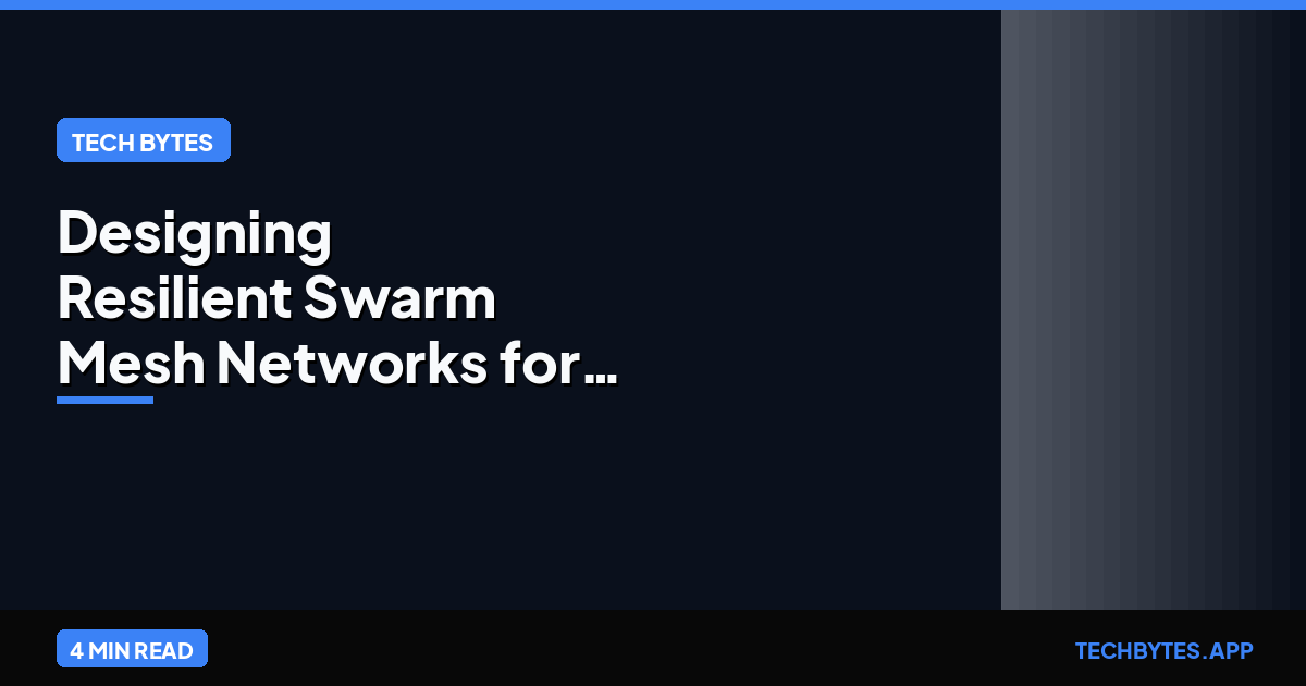 Designing Resilient Swarm Mesh Networks for Logistics Robots