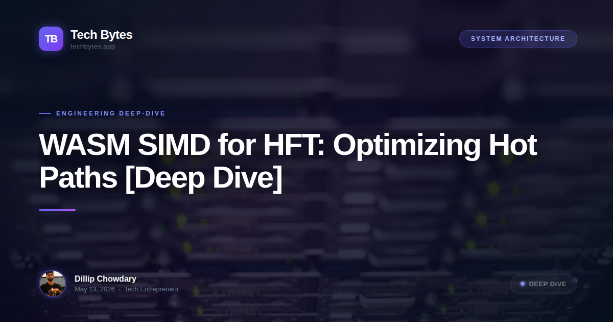 WASM SIMD for HFT: Optimizing Hot Paths [Deep Dive]