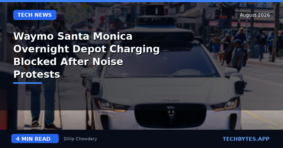 Waymo Santa Monica Overnight Depot Charging Blocked After Noise Protests