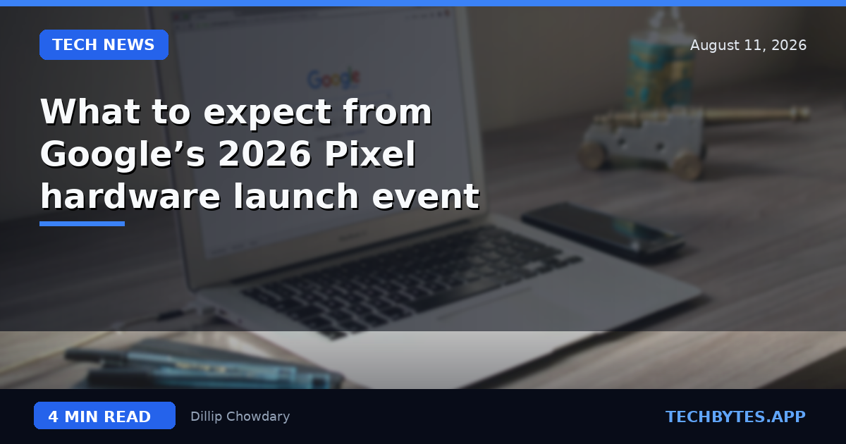 What to expect from Google’s 2026 Pixel hardware launch event