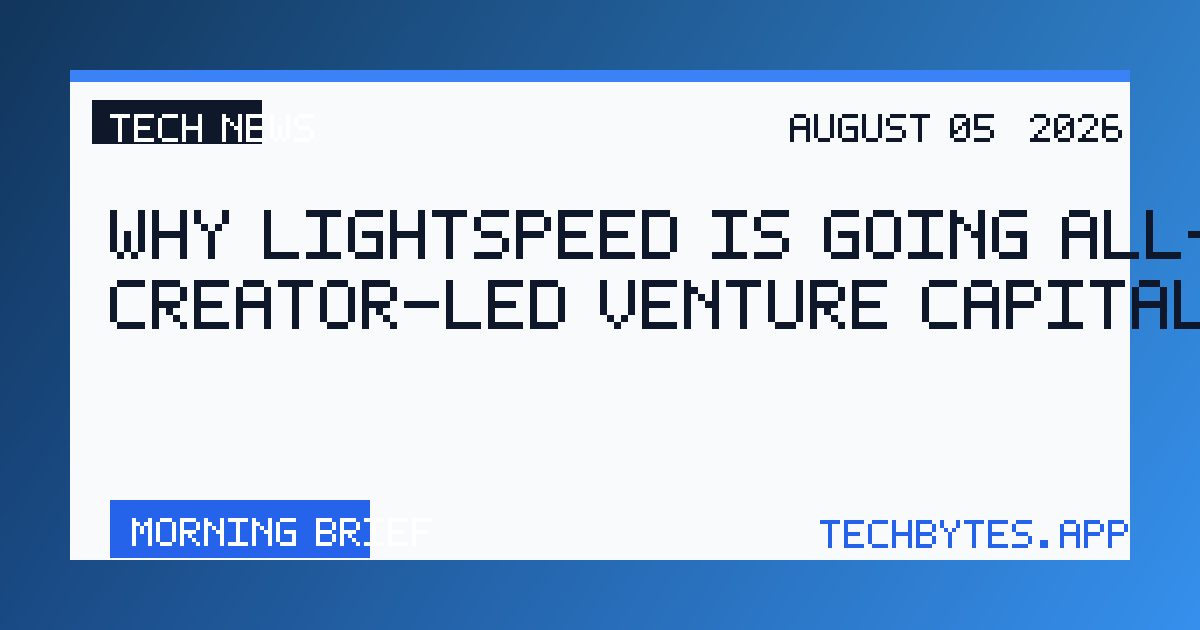 Why Lightspeed is going all-in on creator-led venture capital