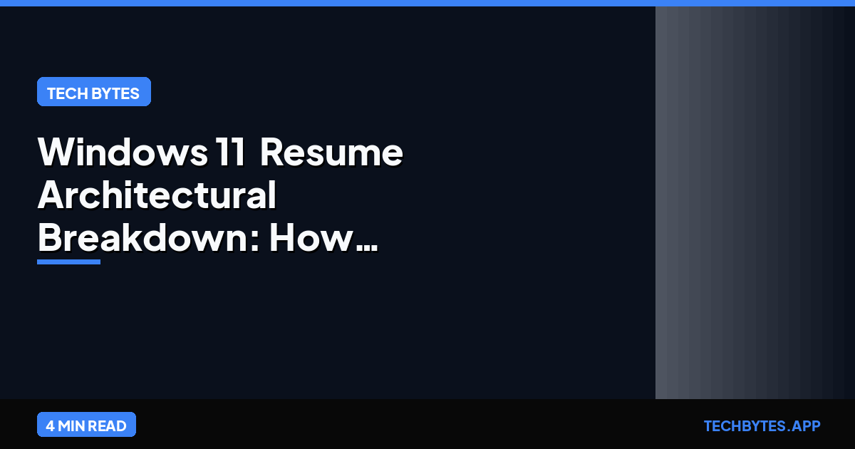 Windows 11 'Resume' Architectural Breakdown: How KB5077181 Enables Cross-Device State Sync | Tech Bytes