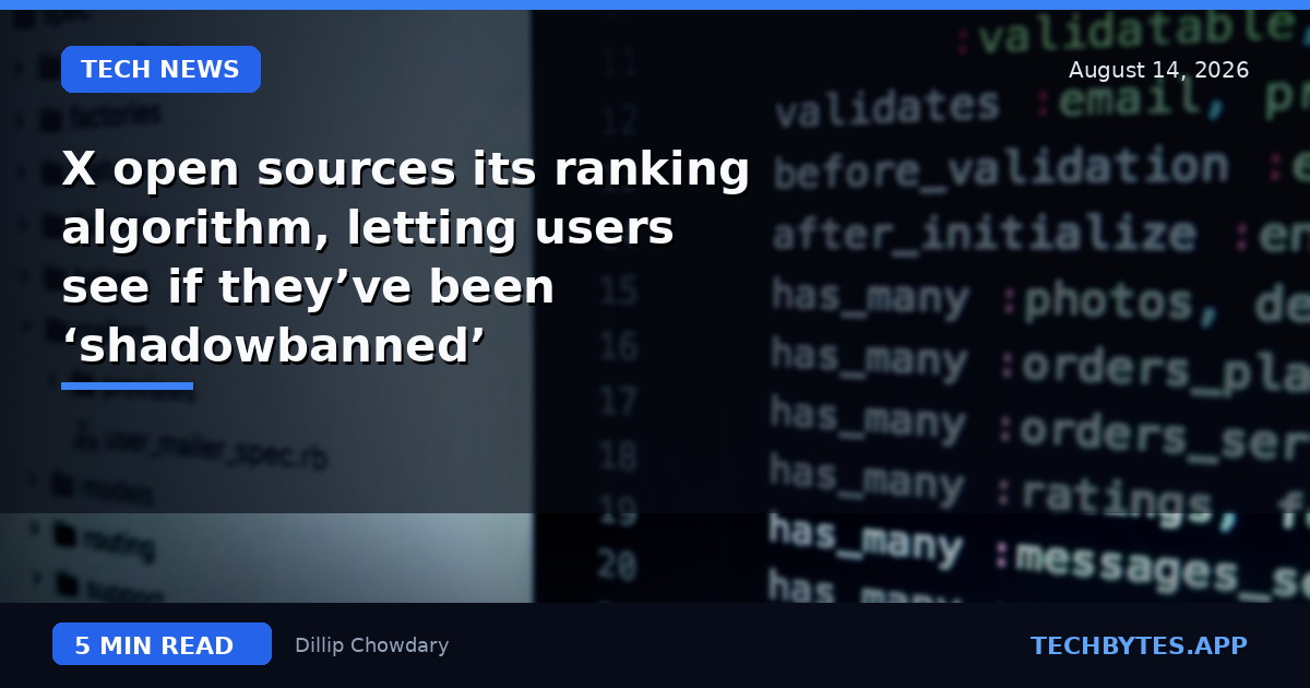 X open sources its ranking algorithm, letting users see if they’ve been ‘shadowbanned’