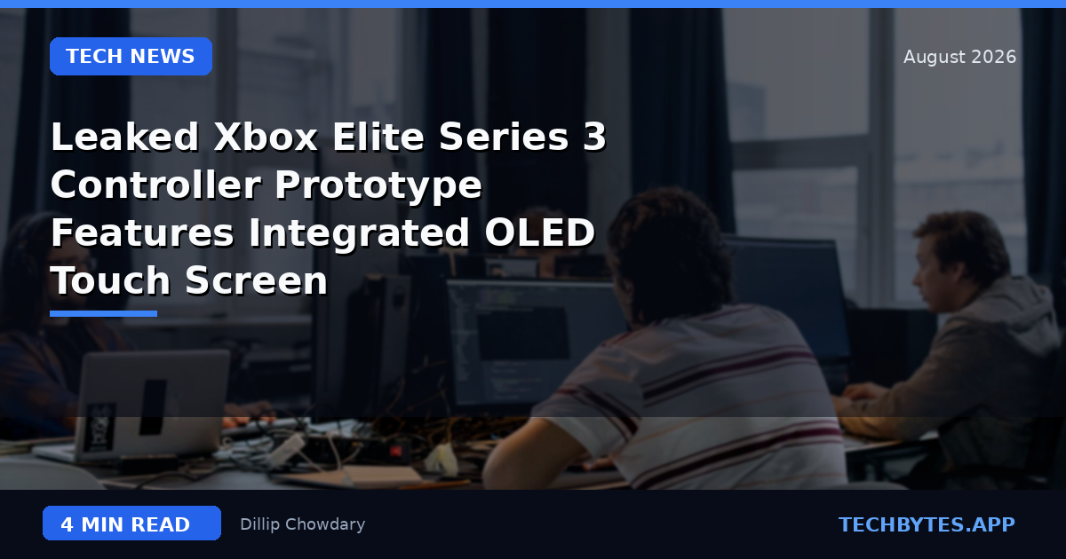 Leaked Xbox Elite Series 3 Controller Prototype Features Integrated OLED Touch Screen