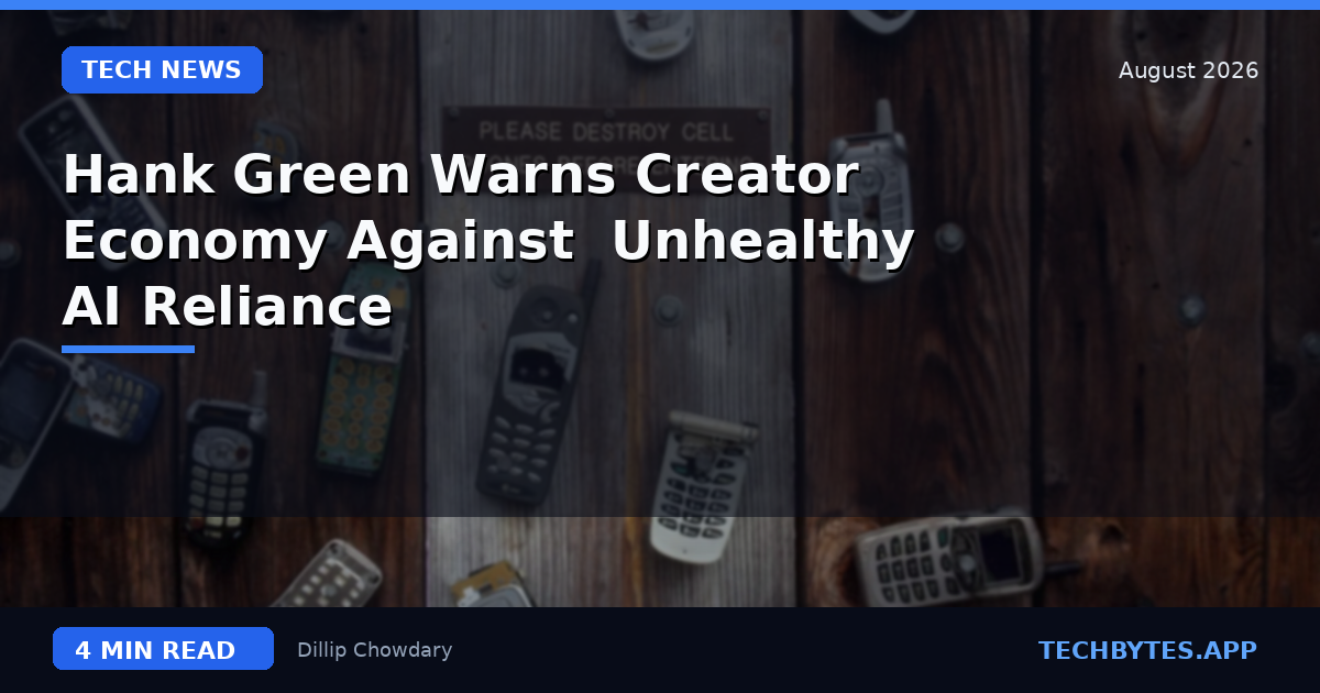 Hank Green Warns Creator Economy Against 'Unhealthy' AI Reliance