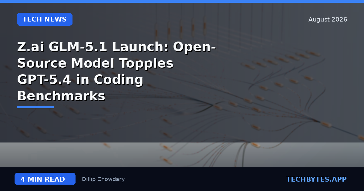 Z.ai GLM-5.1 Launch: Open-Source Model Topples GPT-5.4 in Coding Benchmarks