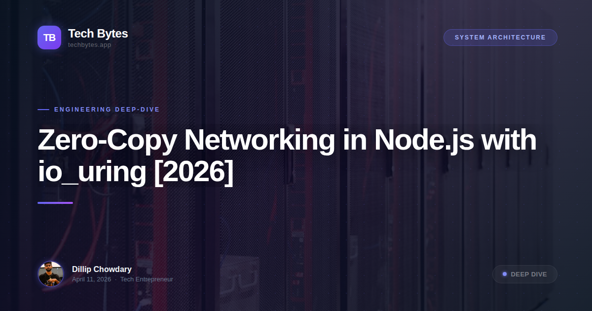 Zero-Copy Networking in Node.js with io_uring [2026]