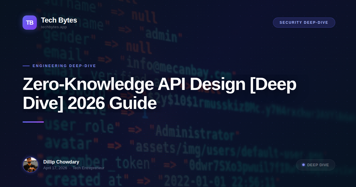 Zero-Knowledge API Design [Deep Dive] 2026 Guide