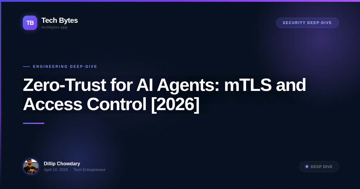 Zero-Trust for AI Agents: mTLS and Access Control [2026]