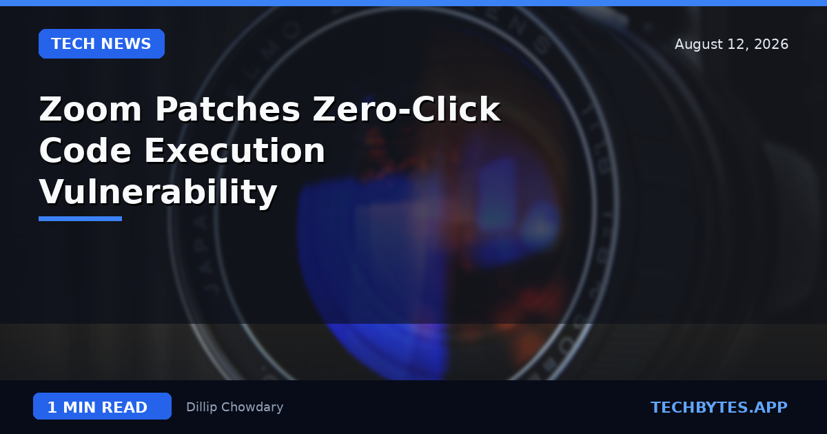 Zoom Patches Zero-Click Code Execution Vulnerability