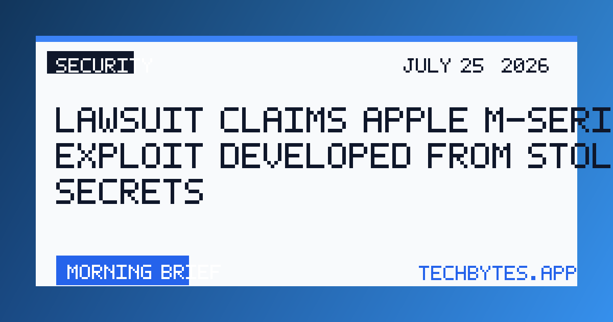 Lawsuit Claims Apple M-Series Exploit Developed from Stolen Secrets