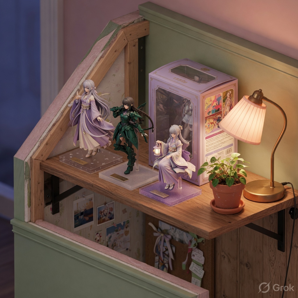 Isometric collector shelf Nano Banana example