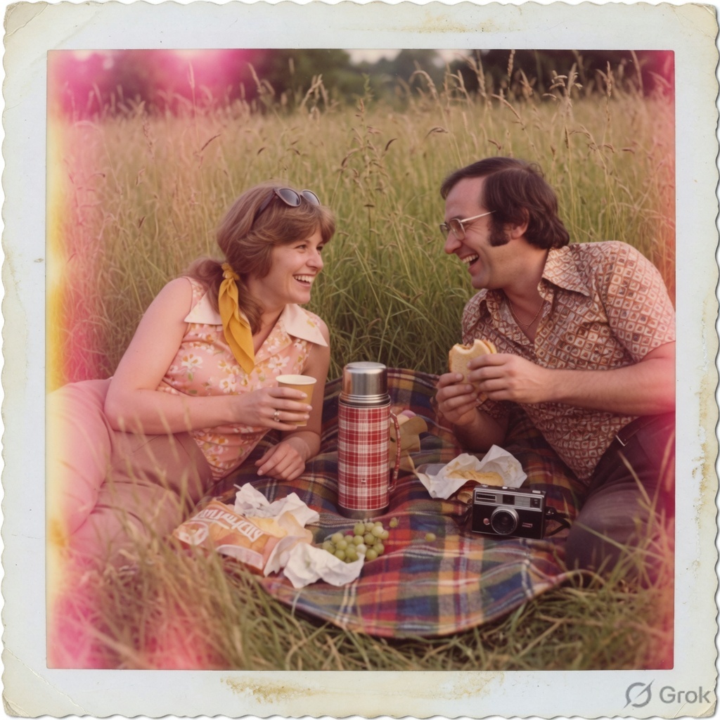1970s picnic Polaroid Nano Banana example
