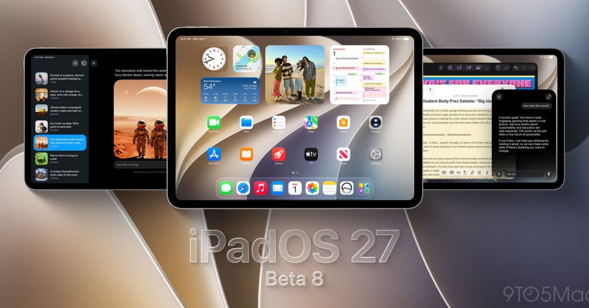 Apple releases beta 8 for iPadOS 27, watchOS 27, and more