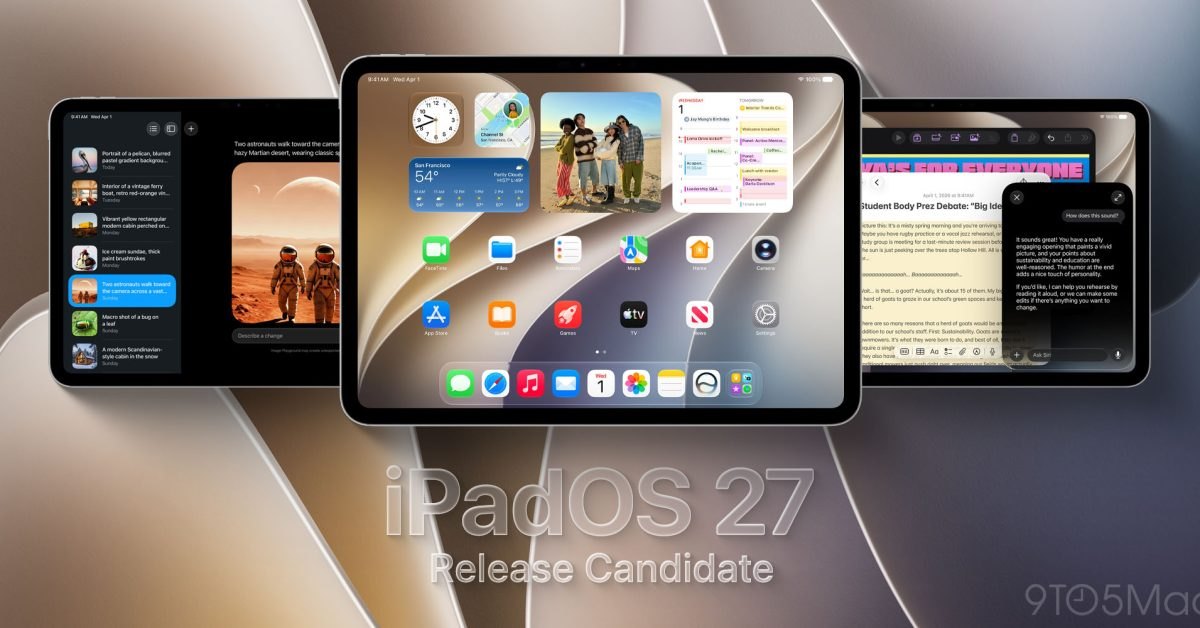 Apple releases iPadOS 27 RC, plus watchOS 27 and more