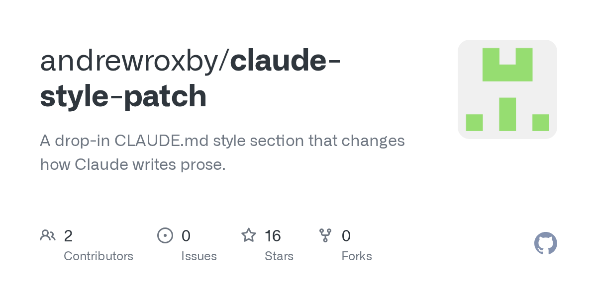 Claude Style Patch – A robust Claude.md section for legible Claude prose