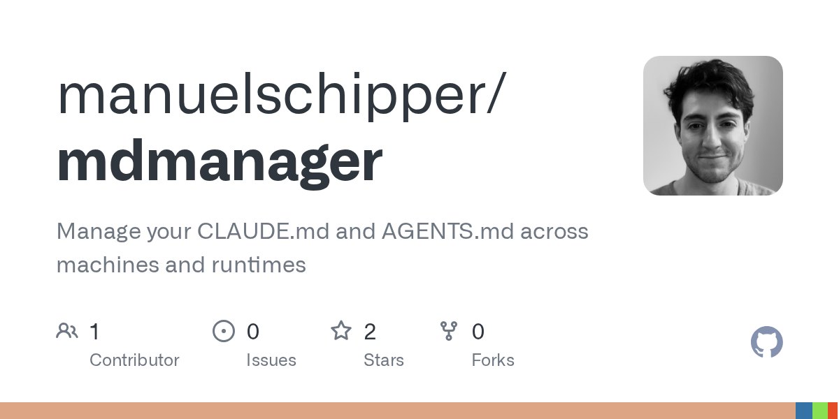 Mdmanager.ai – Manage your Claude.md and AGENTS.md across machines