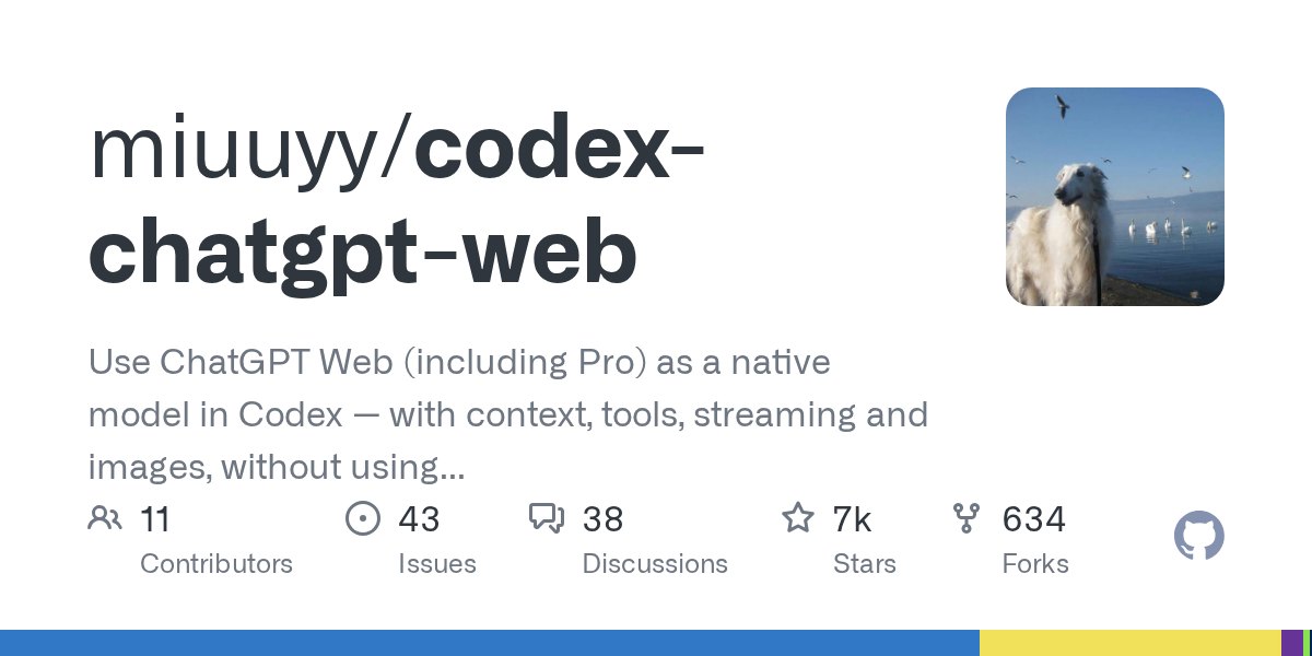 Open-source project: Use ChatGPT Web models directly in Codex