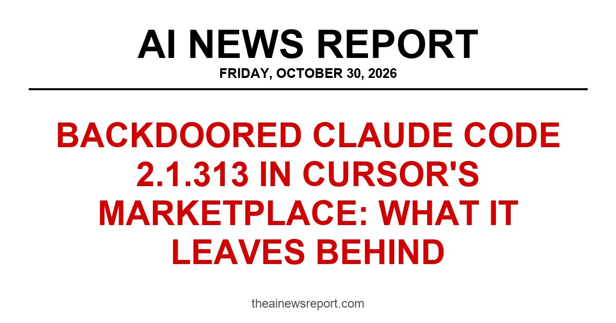 The backdoored Claude Code 2.1.313 build in Cursor's marketplace, explained