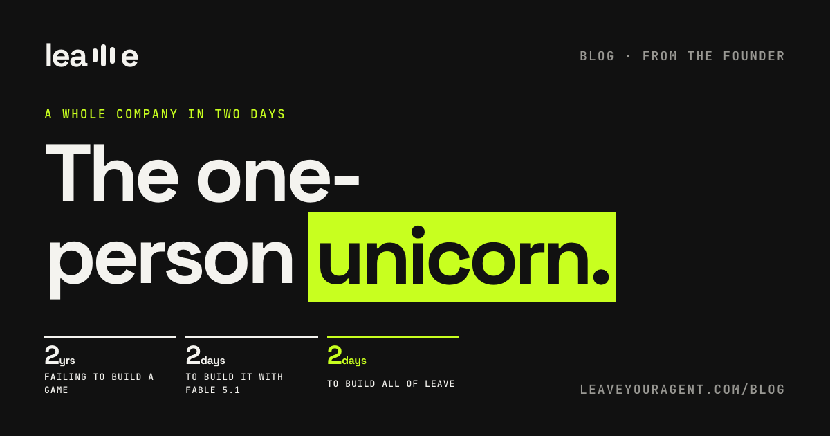 The one-person unicorn: building a company alone in two days with Claude