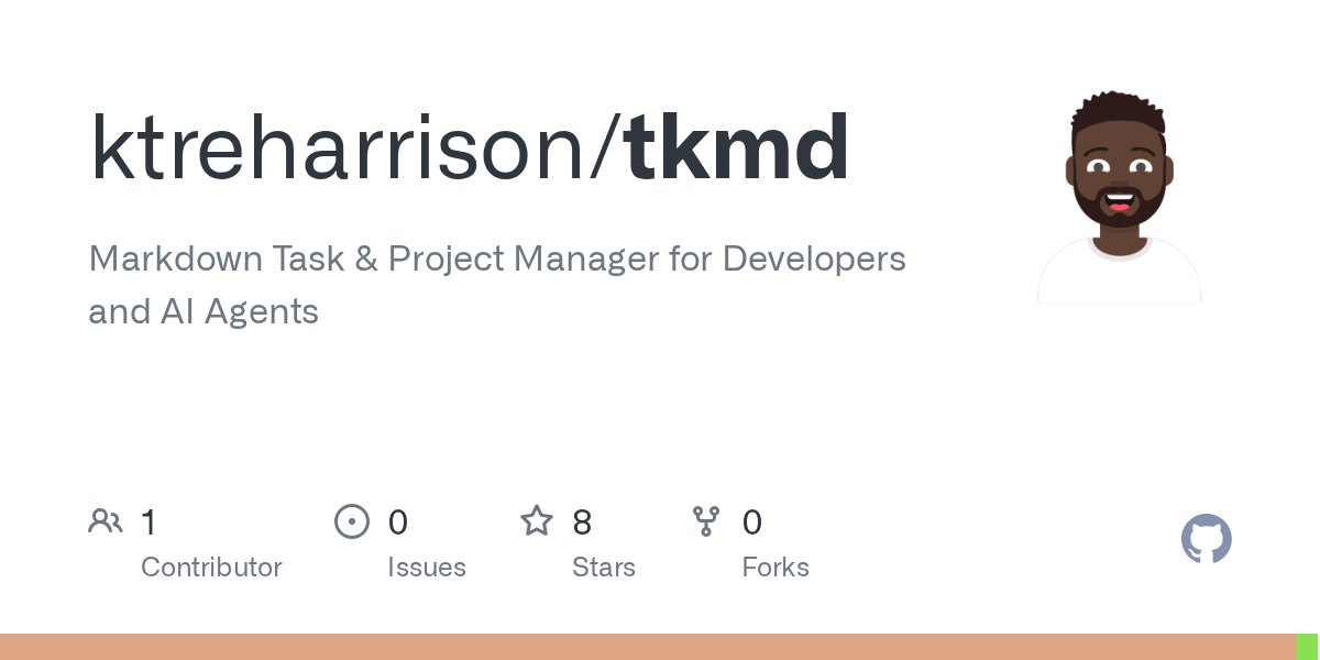 Tkmd – A local CLI task manager and MCP server with AI agent review gates