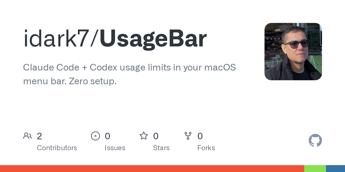 UsageBar – Claude Code and Codex rate limits in the macOS menu bar