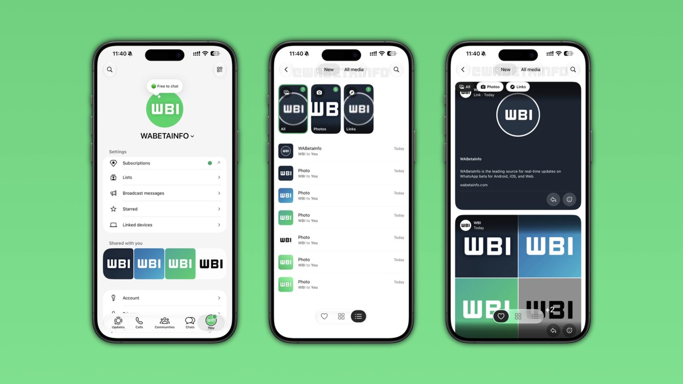 WhatsApp is testing a new media hub for the iOS app